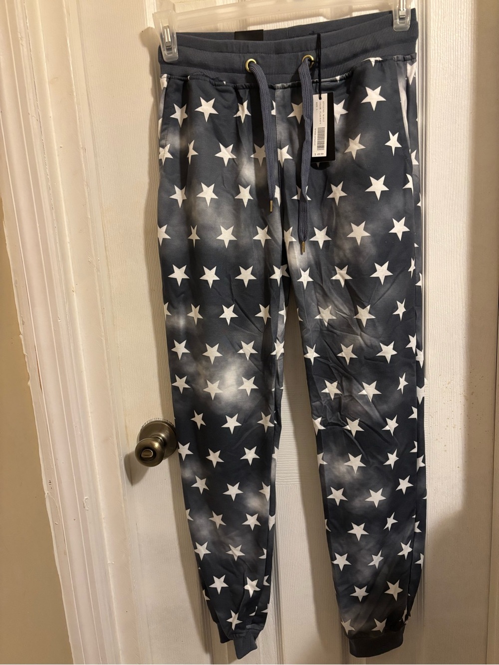 NWT Riflessi Star Print Joggers - Navy & White Sz. Large